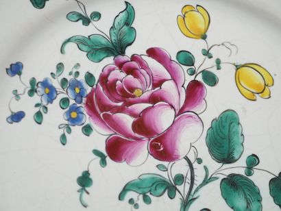 APREY and SCEAUX
Two rimmed earthenware plates...