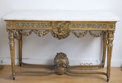 Rectangular console table in finely carved,...