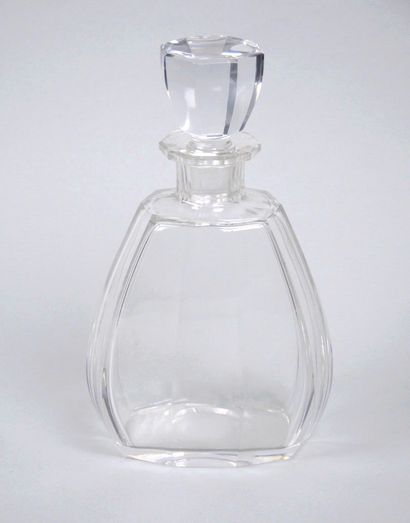 Cut-crystal decanter, piriform body with...