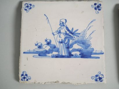 DELFT
Set of fifteen earthenware tiles with...