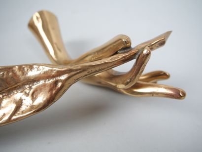 Yves LOHE (Born 1947)
Hand with pen 
Bronze...