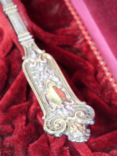 800 thousandths gilt silver pie server with...