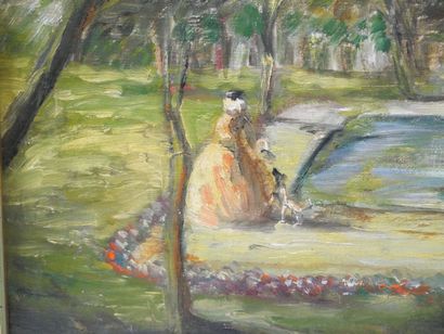Modern School
People in a park
Oil on canvas...