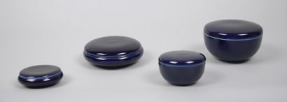SEVRES
Reunion of 4 small blue porcelain...