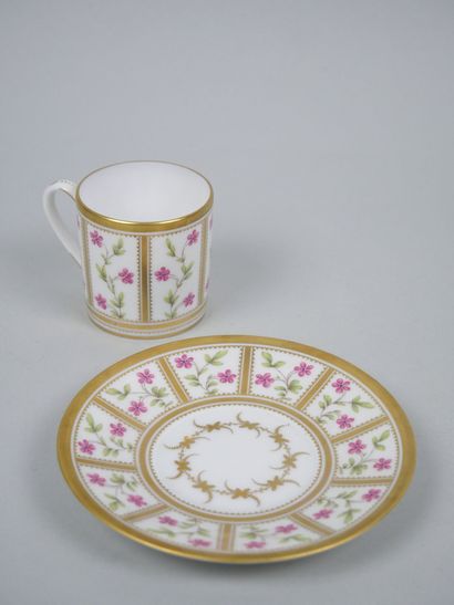 LIMOGES
- Porcelain cup and saucer decorated...