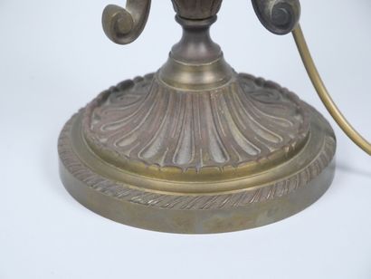 Bronze and brass lamp base in the shape of...