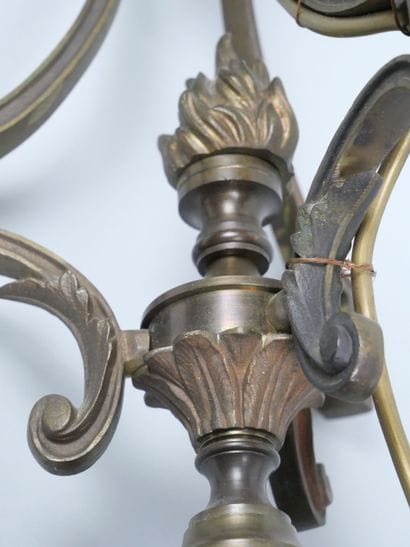 Bronze and brass lamp base in the shape of...