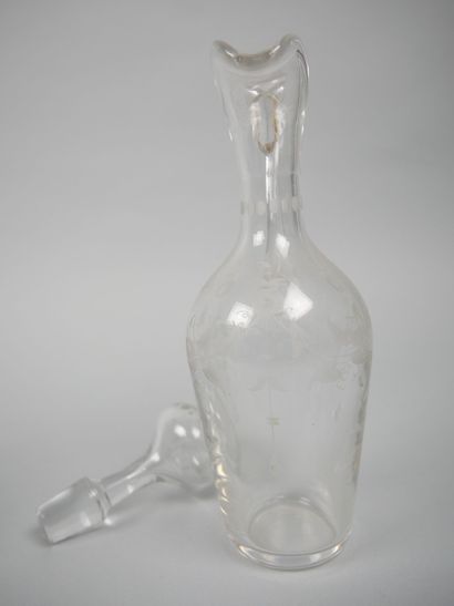 Pair of glass oil and vinegar cruets with...