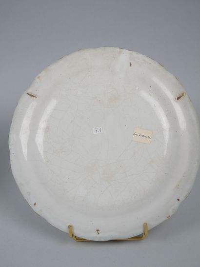APREY and SCEAUX
Two rimmed earthenware plates...