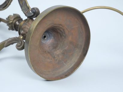 Bronze and brass lamp base in the shape of...