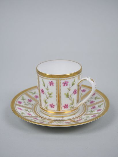 LIMOGES
- Porcelain cup and saucer decorated...