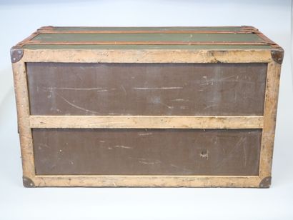 Travel trunk in studded leather, cardboard...