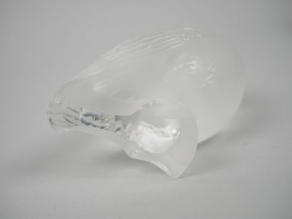 LALIQUE FRANCE
Owl
Partially frosted crystal...