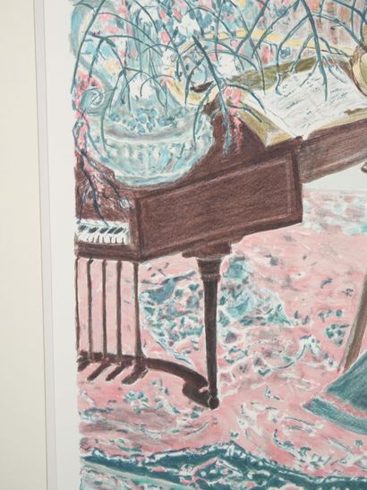 Renée HALPERN (1914-2008) 
Le salon de musique
Lithograph...