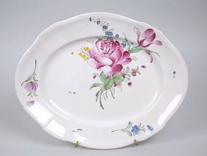 STRASBOURG 
Earthenware oval dish with contoured...