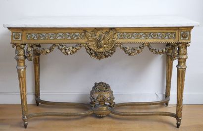 Rectangular console table in finely carved,...