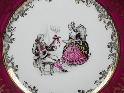 LIMOGES FRANCE
Pair of porcelain dishes decorated...