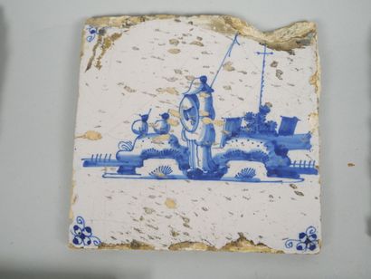 DELFT
Set of fifteen earthenware tiles with...