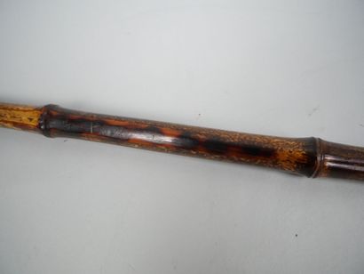 Imitation bamboo cane sword with silver-plated...