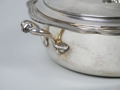 Silver-plated covered vegetable dish, with...