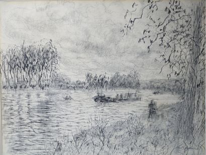 Modern School
River landscape
Pastel on canson...