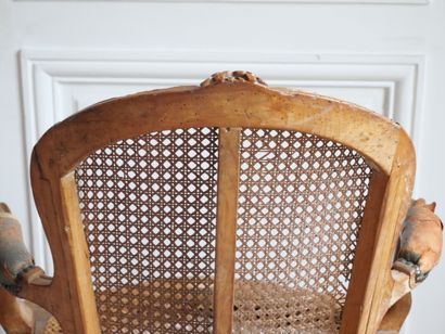 A molded and carved beechwood cabriolet-shaped...