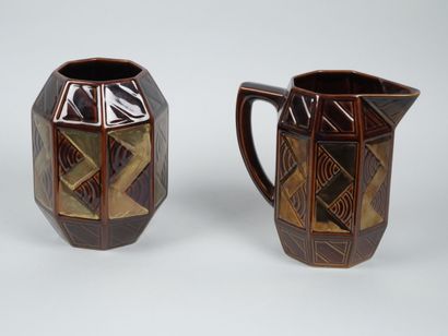 SAINT-CLEMENT
Reunion of brown-glazed earthenware...