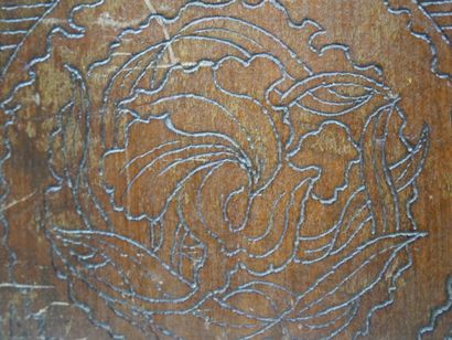 Set of two decorative panels in natural wood,...
