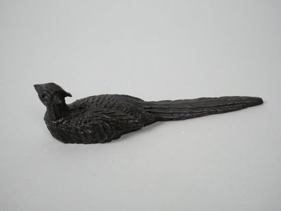 Small pewter pheasant with black patina
Length:...