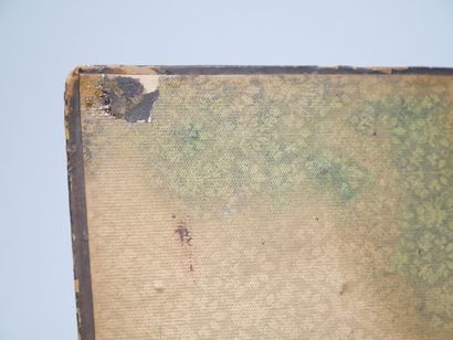 Wallet in embossed leather with floral decoration,...