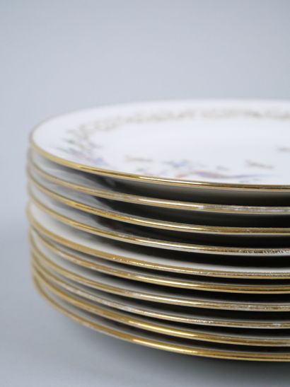 CHADELAUD in LIMOGES
Suite of 10 plates with...