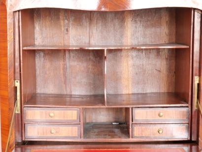 Rosewood veneered desk with butterfly wings,...