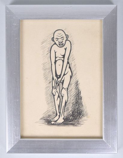Jean LEBEDEFF (1884-1970)
Elderly male nude
Black...