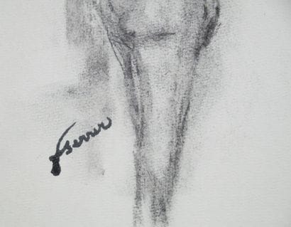 Francine SERRER (20th century)
Female nude
charcoal...