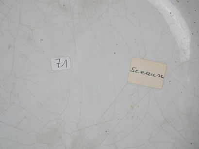 APREY and SCEAUX
Two rimmed earthenware plates...