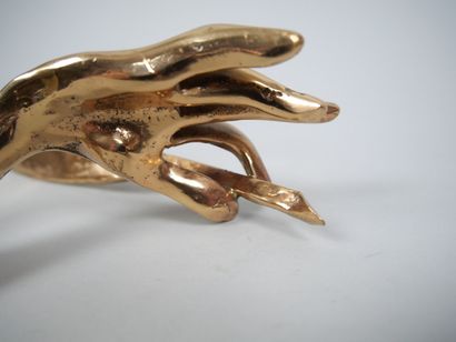 Yves LOHE (Born 1947)
Hand with pen 
Bronze...