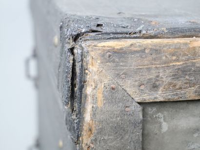 Important car trunk in wood covered with...