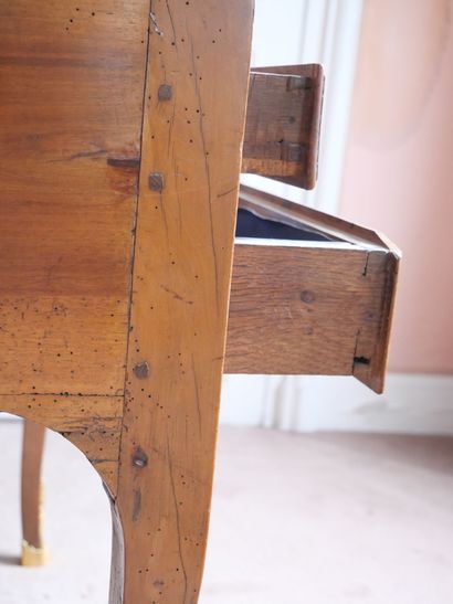 Sloping desk in molded cherrywood, opening...