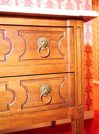 Molded walnut chest of drawers, opening with...