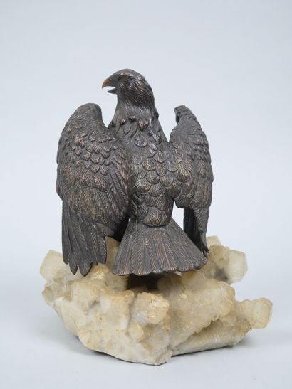 Modern school
Eagle 
Subject in brown patina...