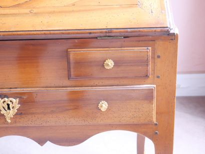 Sloping desk in molded cherrywood, opening...