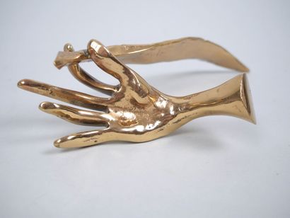 Yves LOHE (Born 1947)
Hand with pen 
Bronze...