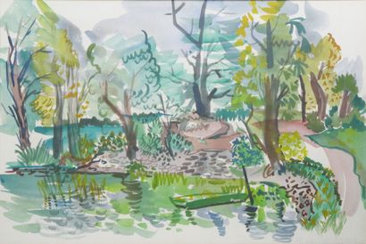Georges de BARDYERE (born 1910)
River bank
Watercolor...