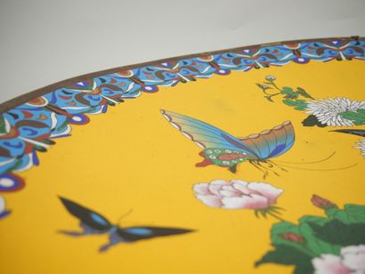 JAPAN Meiji period 
Large bronze dish with...