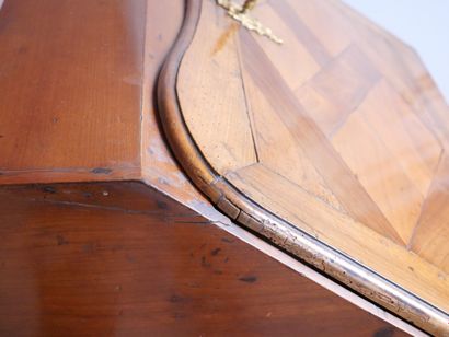 Sloping desk in molded cherrywood, opening...