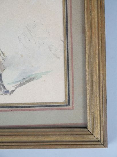19th century school 
Man with bicorne
Watercolor...
