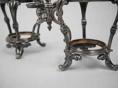 Pair of glass oil and vinegar cruets with...