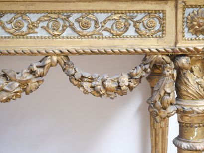 Rectangular console table in finely carved,...