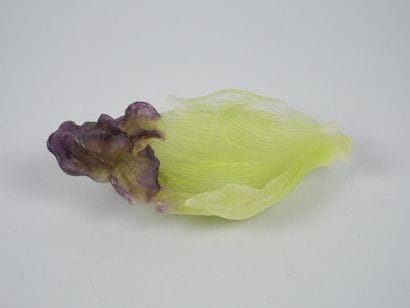 DAUM FRANCE 
Glass paste bowl with iris design...