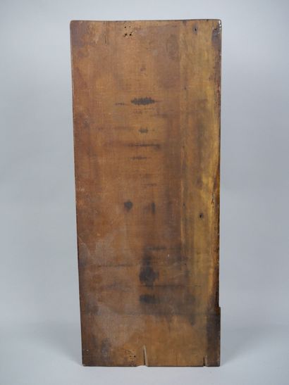 Set of two decorative panels in natural wood,...